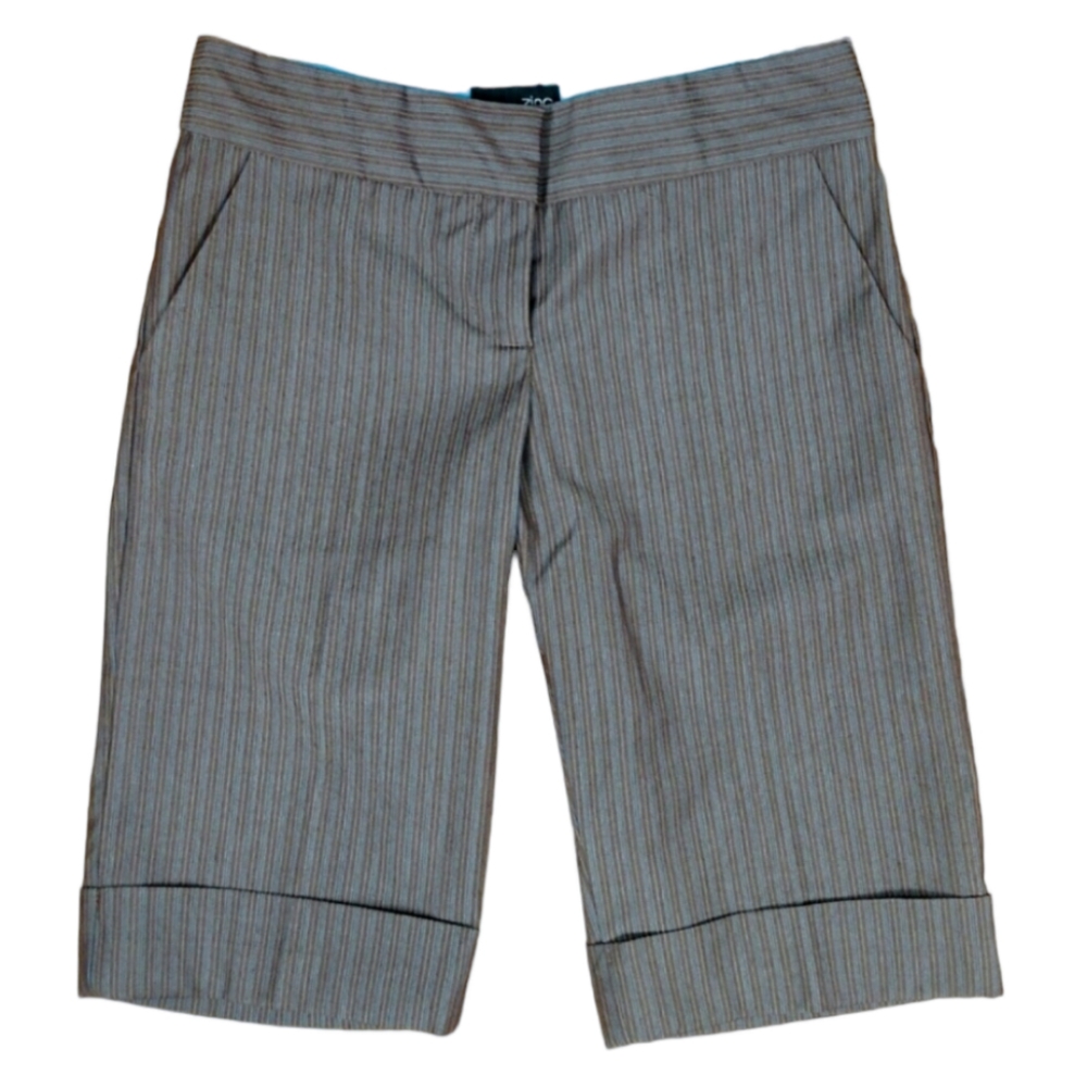 zinc Gray Pinstripe Women's Dress Shorts